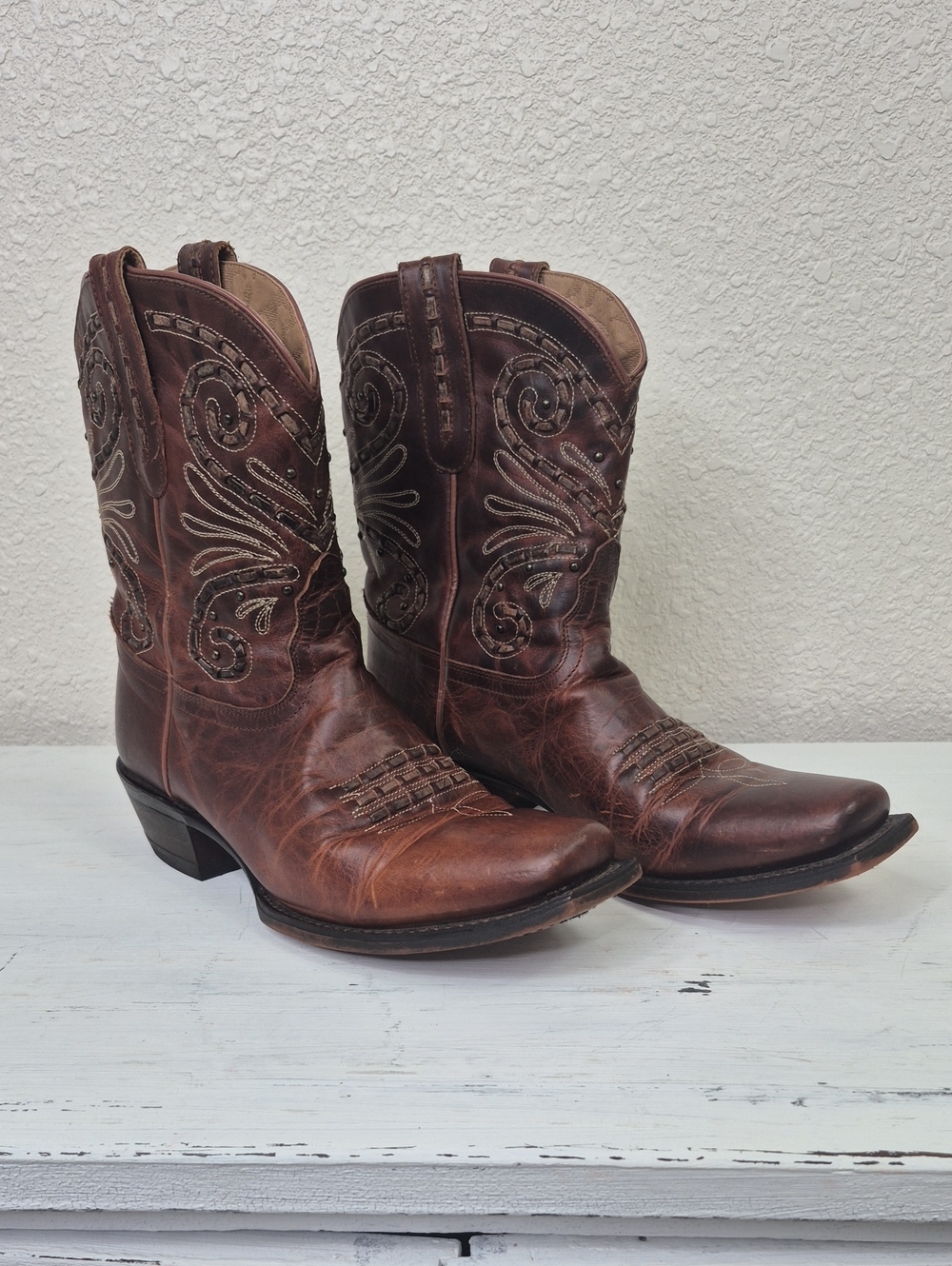 Tony Lama Salando Women's Western Cowgirl Boots Brown Leather 9.5B
